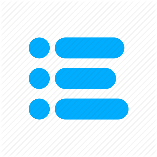 Blue, Bullet, Bullets, Items, List, Menu Icon