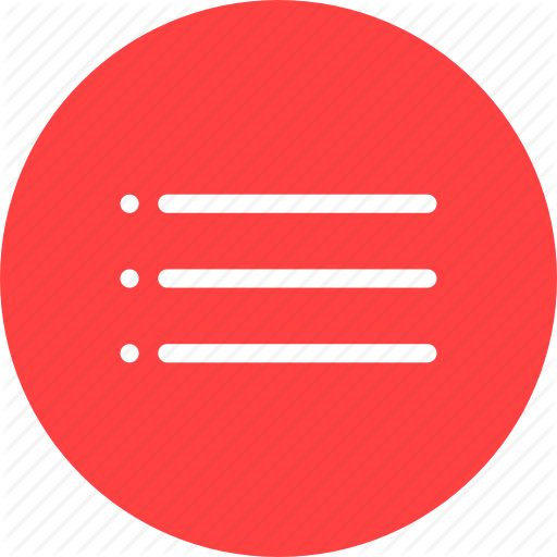 Bullet, Circle, List, Menu, Navigation, Red Icon