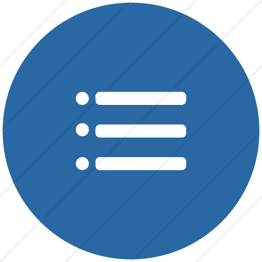 Flat Circle White On Blue Foundation List Bullet Icon