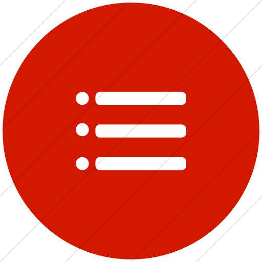 Flat Circle White On Red Foundation List Bullet Icon
