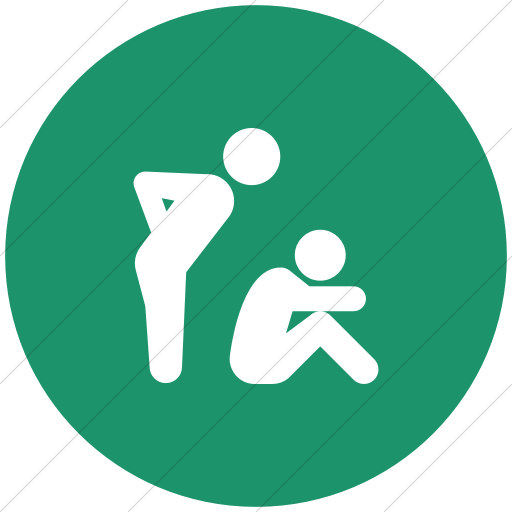 Flat Circle White On Aqua Iconathon Bully Icon