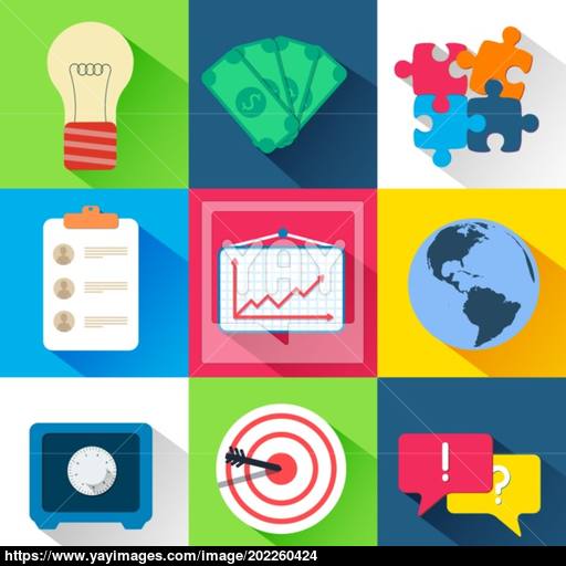 Business Flat Icon Set Vector Illustration Design Vector