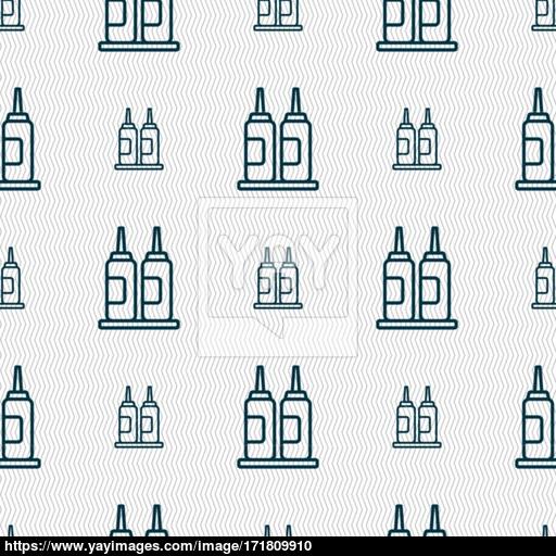 Melted Chocolate, Cream, Butter Swirl Icon Sign Seamless Pattern