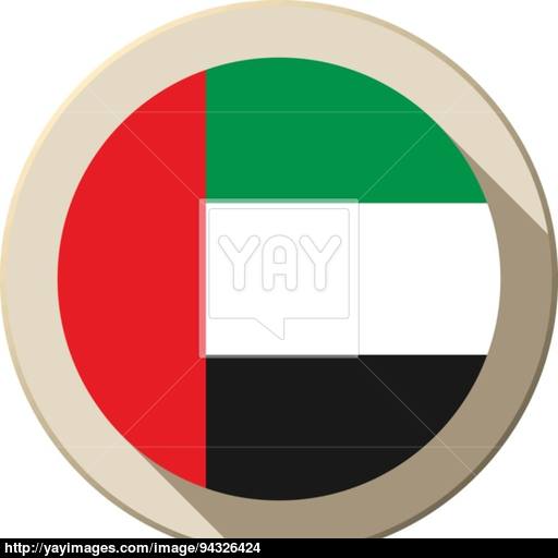 United Arab Emirates Flag Button Icon Modern Vector