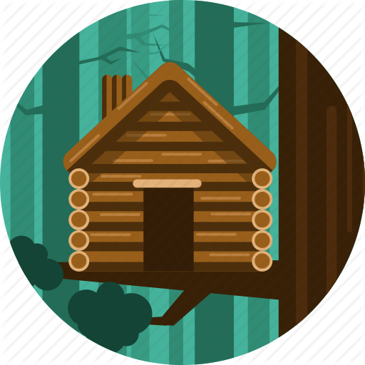 Cabin, House, Trees, Wood Icon