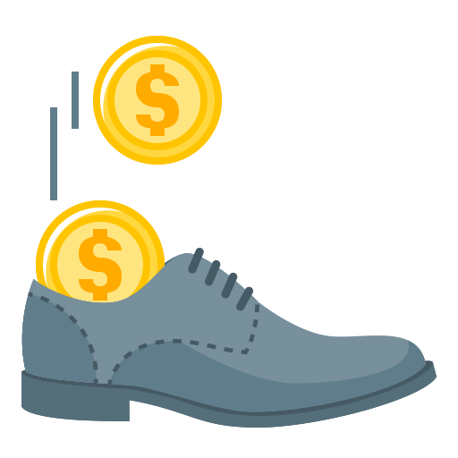 Hide, Coins, Cash, Cache, Shoe, Stash, Cash Stash Icon