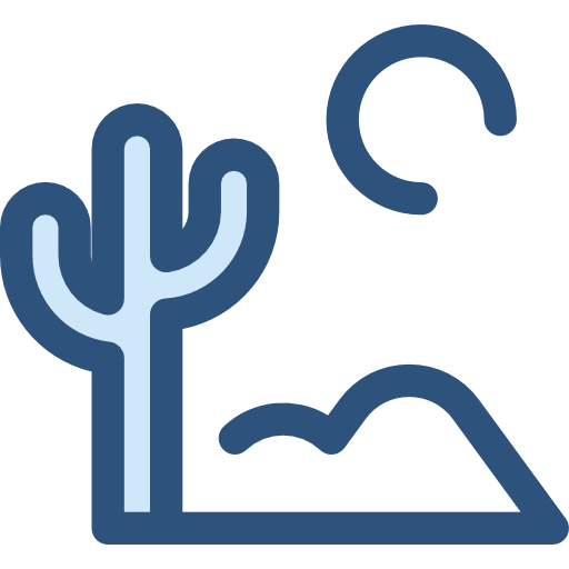 Sun, Nature, Landscape, Desert, Cactus Icon