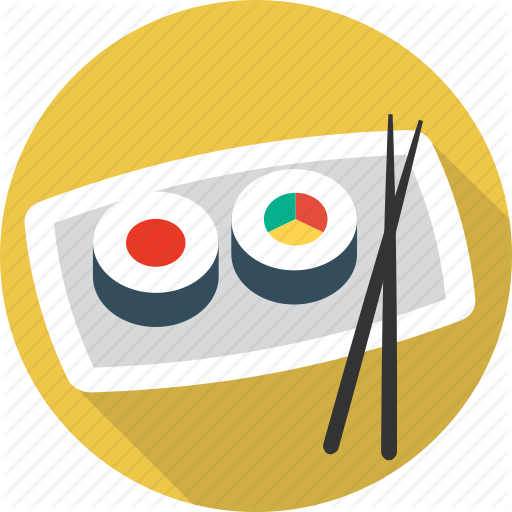 Chopsticks, Fish, Food, Sea, Seafood, Sushi Icon
