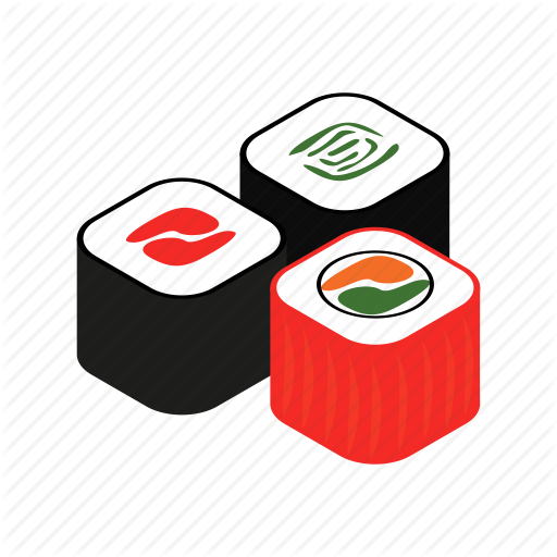 Delicious, Isometric, Meal, Prepared, Roll, Salmon, Sushi Icon