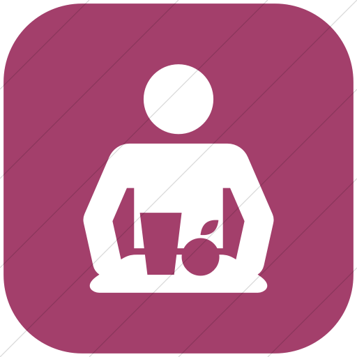 Flat Rounded Square White On Pink Iconathon Cafeteria Icon