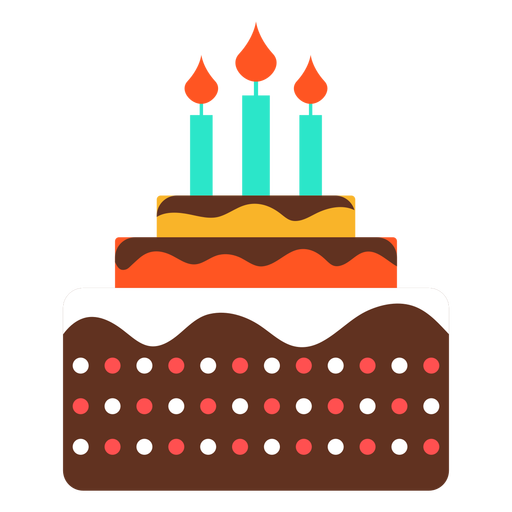 Three Candles Birthday Cake Icon