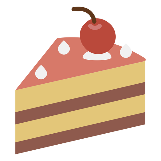 Cherry Cake Slice Flat Icon