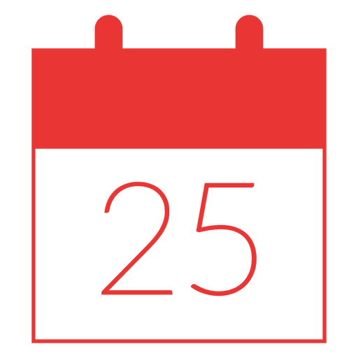 Christmas Day Calendar Flat Icon Red