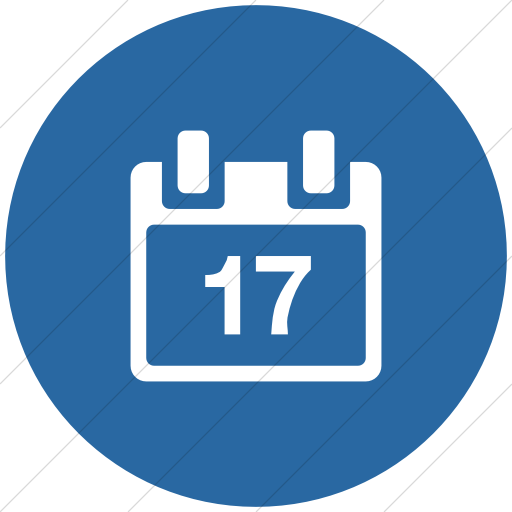 Flat Circle White On Blue Broccolidry Calendar Icon