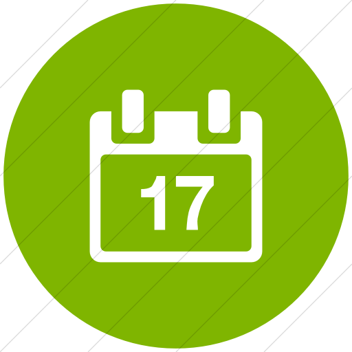 Flat Circle White On Green Broccolidry Calendar Icon