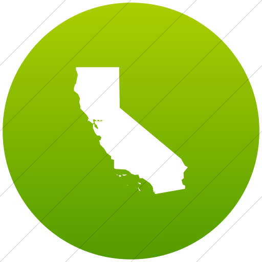 Flat Circle White On Green Gradient Us States