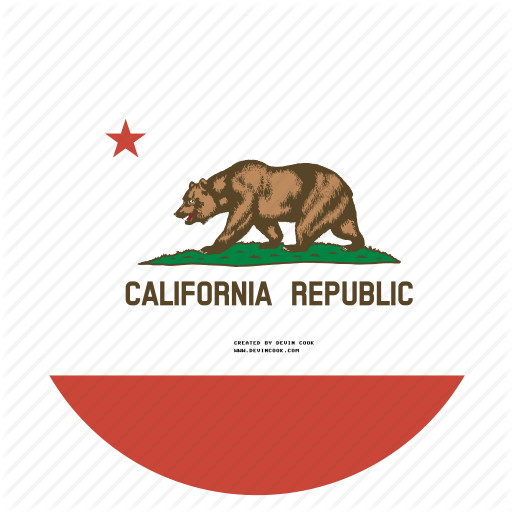 American, California, Circle, Circular, Flag, State Icon
