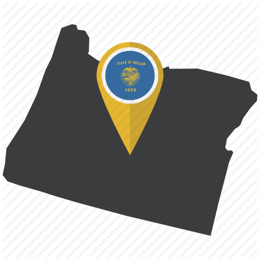 American, Flag, Map, Navigation, Oregon, Pin, State Icon