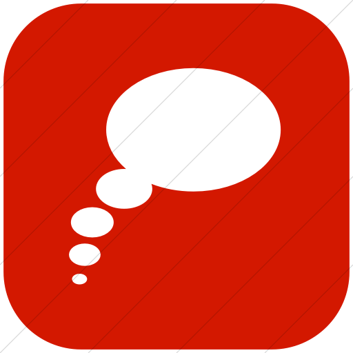 Flat Rounded Square White On Red Classica Thought