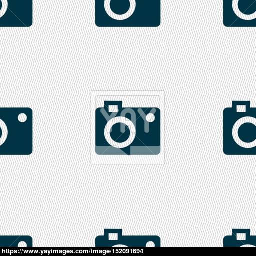 Camera Icon Sign Seamless Pattern With Geometric Texture Vector