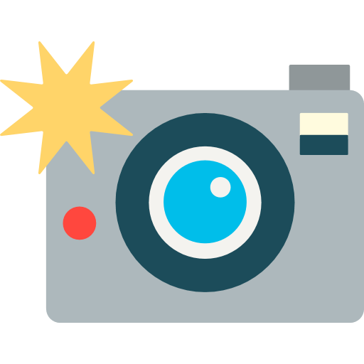 Camera With Flash Emoji For Facebook, Email Sms Id