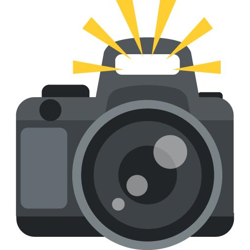 Camera With Flash Emoji For Facebook, Email Sms Id