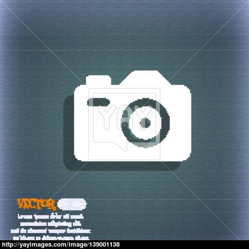 Photo Camera Icon Symbol On The Blue Green Abstract Background