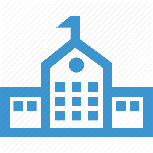 Campus, Desk, Front, Online, School, Web Icon