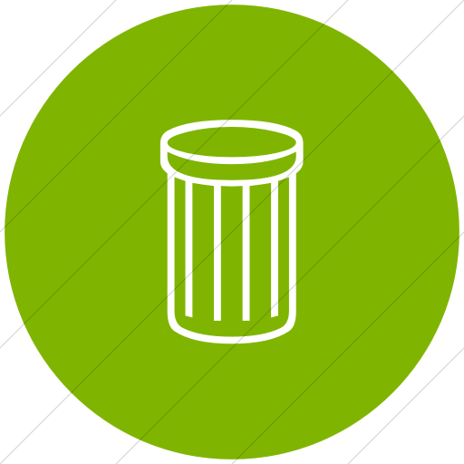 Flat Circle White On Green Classica Thin Striped Trash