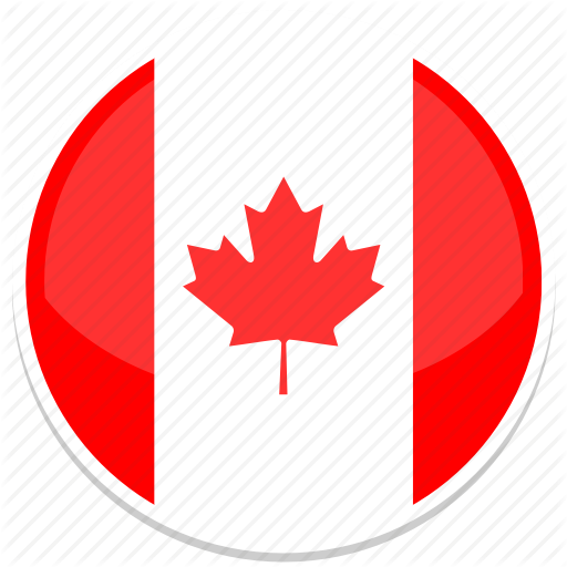 Canada, Flag, Round Icon