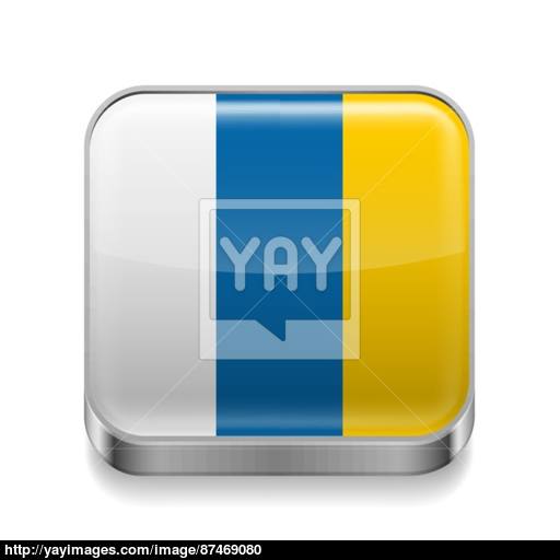 Metal Icon Of Canary Islands Vector