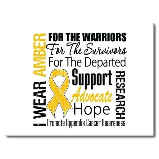 Appendix Cancer Ribbon Amber Awareness Isolated Icon Watercolor