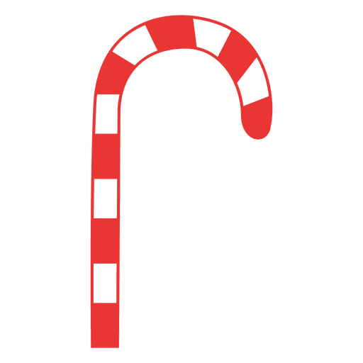 Candy Cane Flat Icon Red