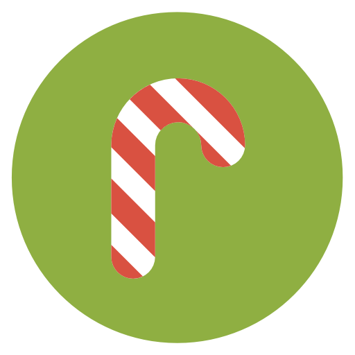 Candy Cane Icon Flat Christmas Circle Iconset Fps