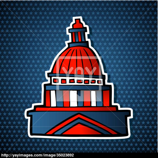 Usa Elections Capitol Building Sketch Icon Vector