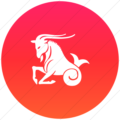 Flat Circle White On Ios Orange Gradient Zodiac