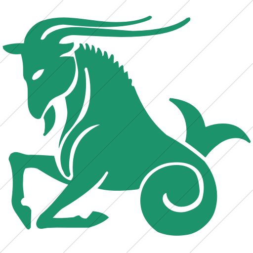 Simple Aqua Zodiac Capricorn Icon