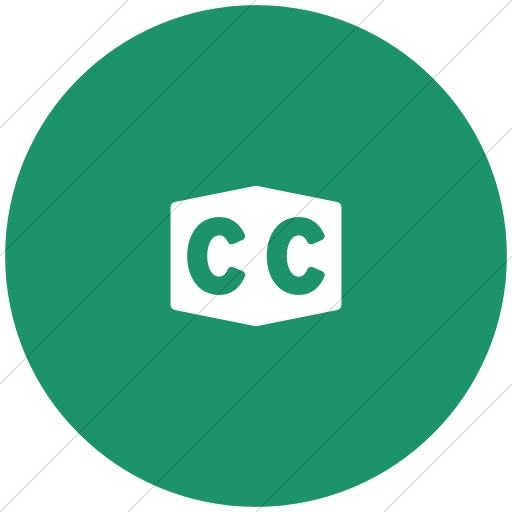 Flat Circle White On Aqua Foundation Closed Caption Icon