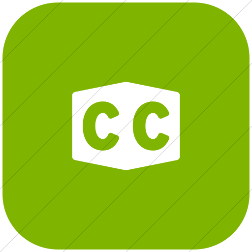 Flat Rounded Square White On Green Foundation Closed