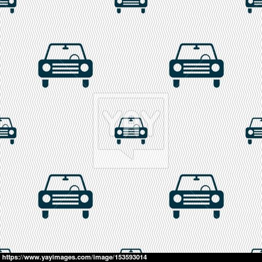 Car Icon Sign Seamless Pattern With Geometric Texture Vector