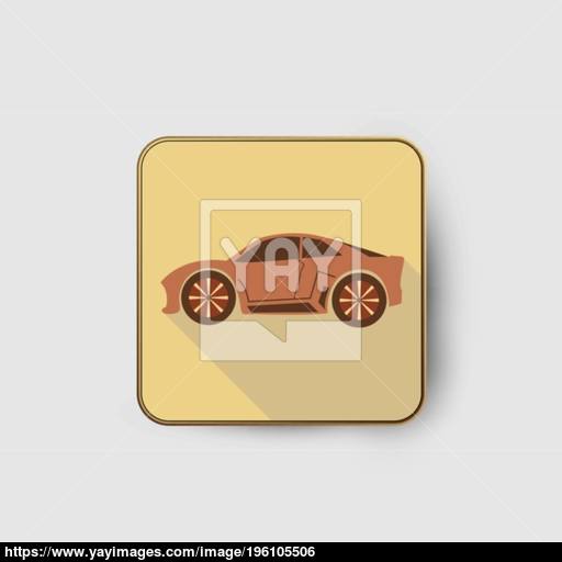 Orange Car Icon Vector