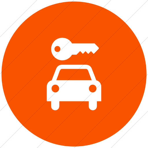 Flat Circle White On Orange Aiga Car Rental Icon