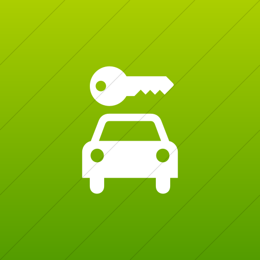 Flat Square White On Green Gradient Aiga Car Rental Icon