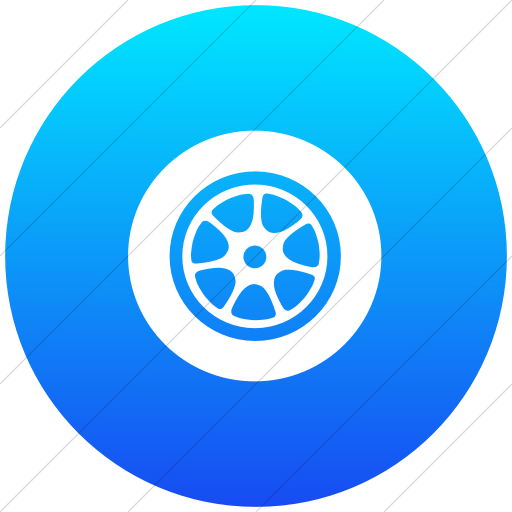 Flat Circle White On Ios Blue Gradient Classica Car