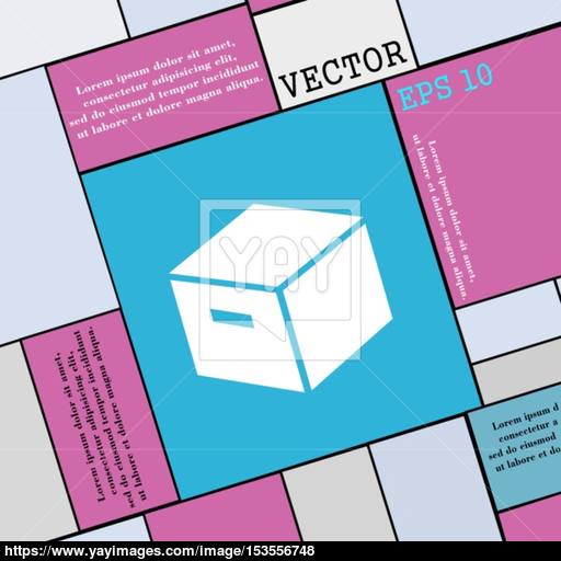 Packaging Cardboard Box Icon Sign Modern Flat Style For Your