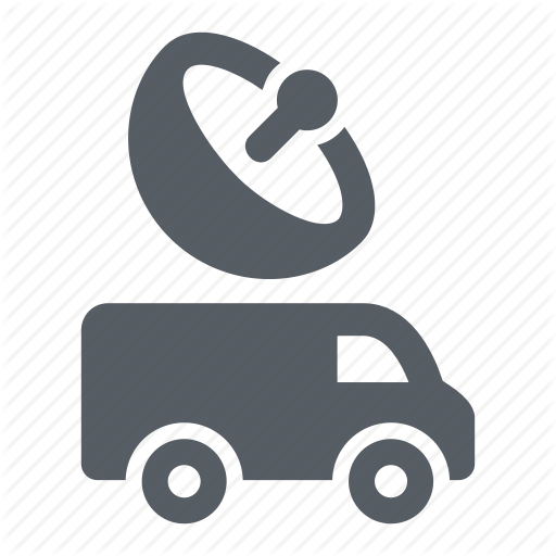 Dish, Media, Satellite, Transportation, Truck, Van Icon