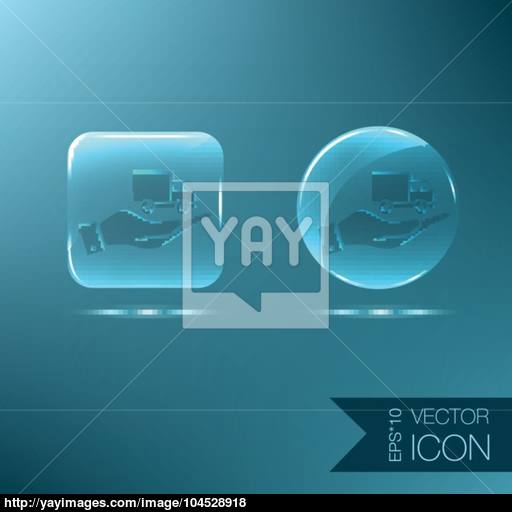 Hand Holding A Truck Logistic Icon Symbol Icon Laden Truck