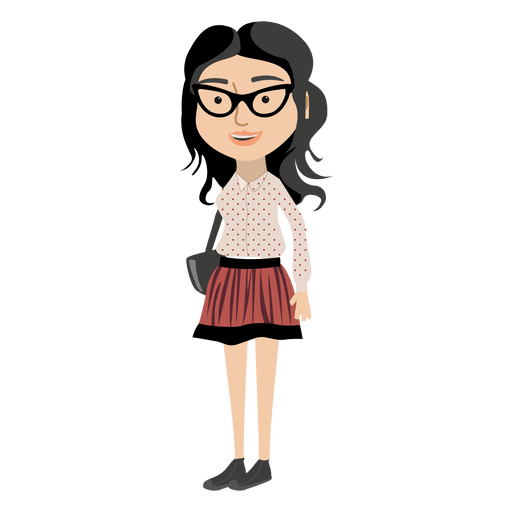 Hipster Girl Cartoon Character