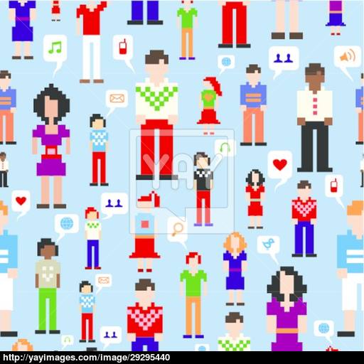 Social Media Cartoon Icons Pattern Vector