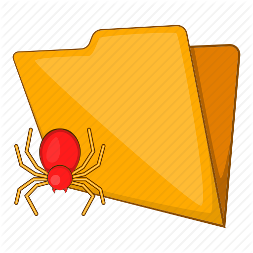 Background, Bug, Cartoon, File, Folder, Virus, White Icon